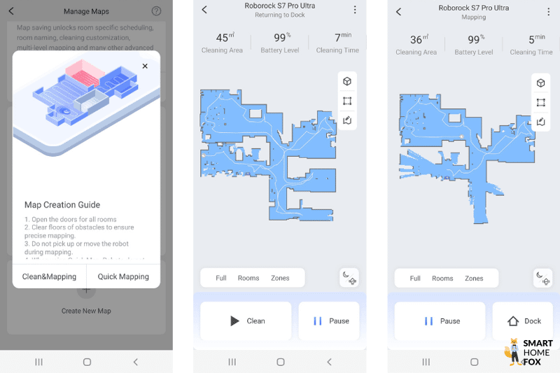 Быстрое картирование Roborock S7 Pro Ultra можно увидеть вживую